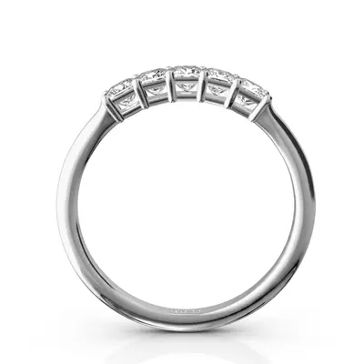 14K white gold Traditional Basket Setting Princess Cut Woman Diamond Ring (1/2 ct. tw.) - main view thumbnail