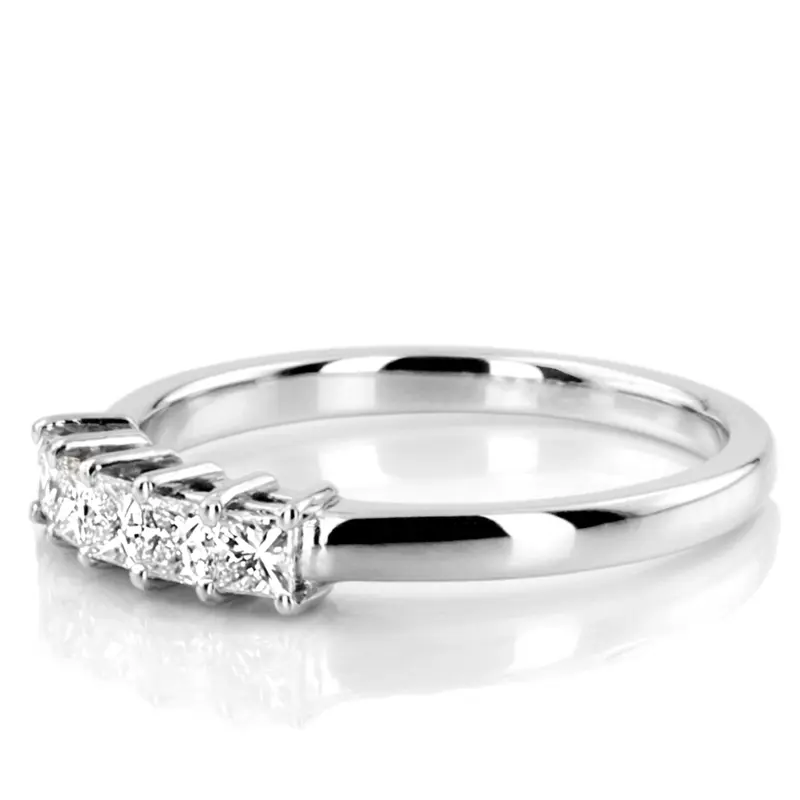 14K white gold Traditional Basket Setting Princess Cut Woman Diamond Ring (3/4 ct. tw.) - main view
