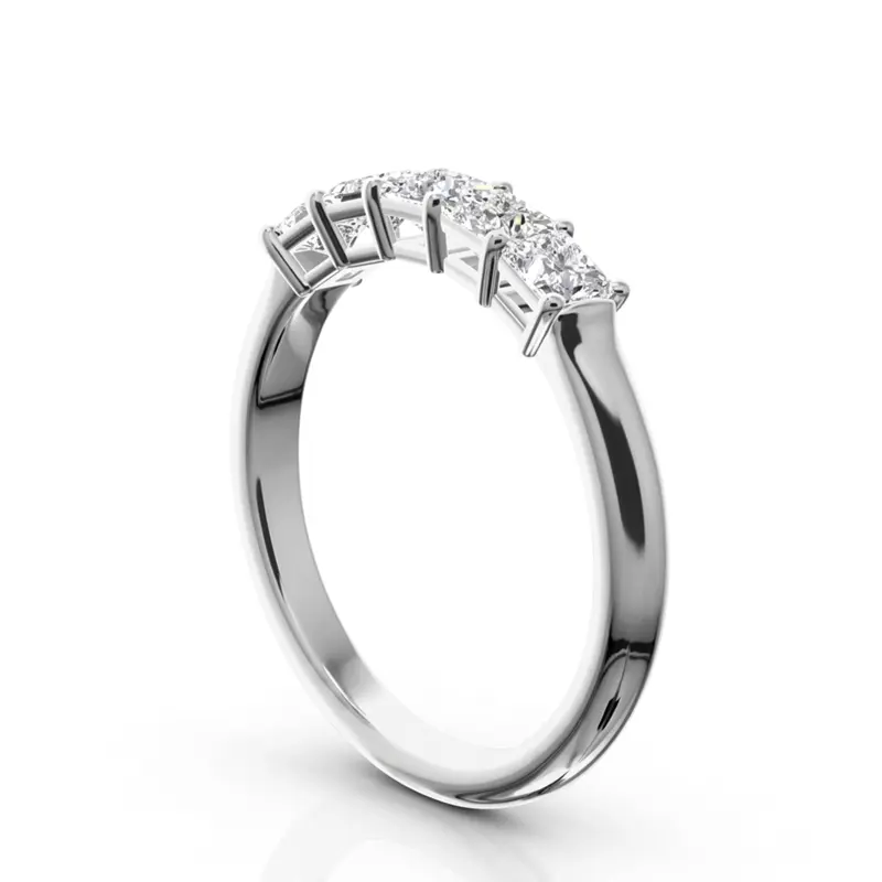 14K white gold Traditional Basket Setting Princess Cut Woman Diamond Ring (3/4 ct. tw.) - alternate view 4