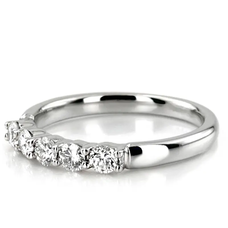 14K white gold Classic 5 Stone Closed Basket Anniversary Band (1/2ct. tw.) - alternate view 6