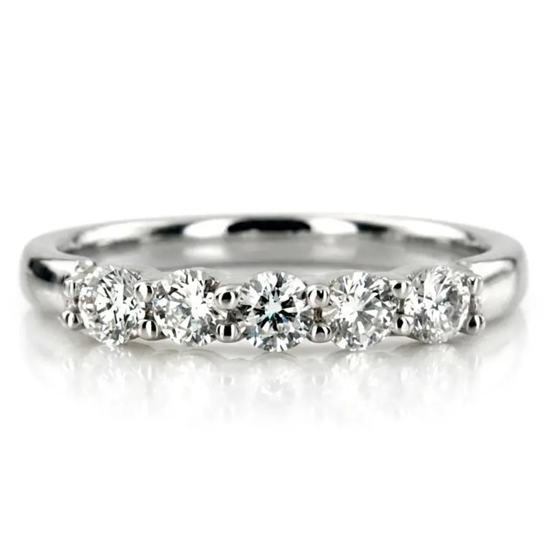 14K white gold Classic 5 Stone Closed Basket Anniversary Band (1/2ct. tw.) - main view