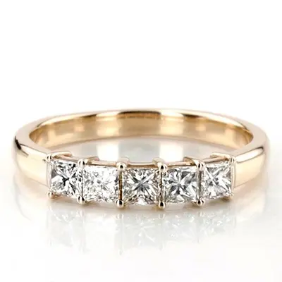 14K white gold Traditional Basket Setting Princess Cut Woman Diamond Ring (1 ct. tw.) - alternate view 2 thumbnail