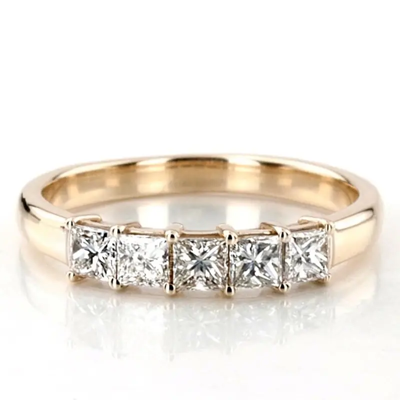14K white gold Traditional Basket Setting Princess Cut Woman Diamond Ring (1 ct. tw.) - alternate view 2