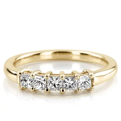 14K white gold Traditional Basket Setting Princess Cut Woman Diamond Ring (1/2 ct. tw.) - alternate view 5 thumbnail