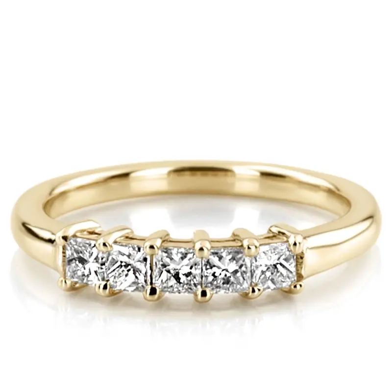 14K white gold Traditional Basket Setting Princess Cut Woman Diamond Ring (1/2 ct. tw.) - alternate view 5