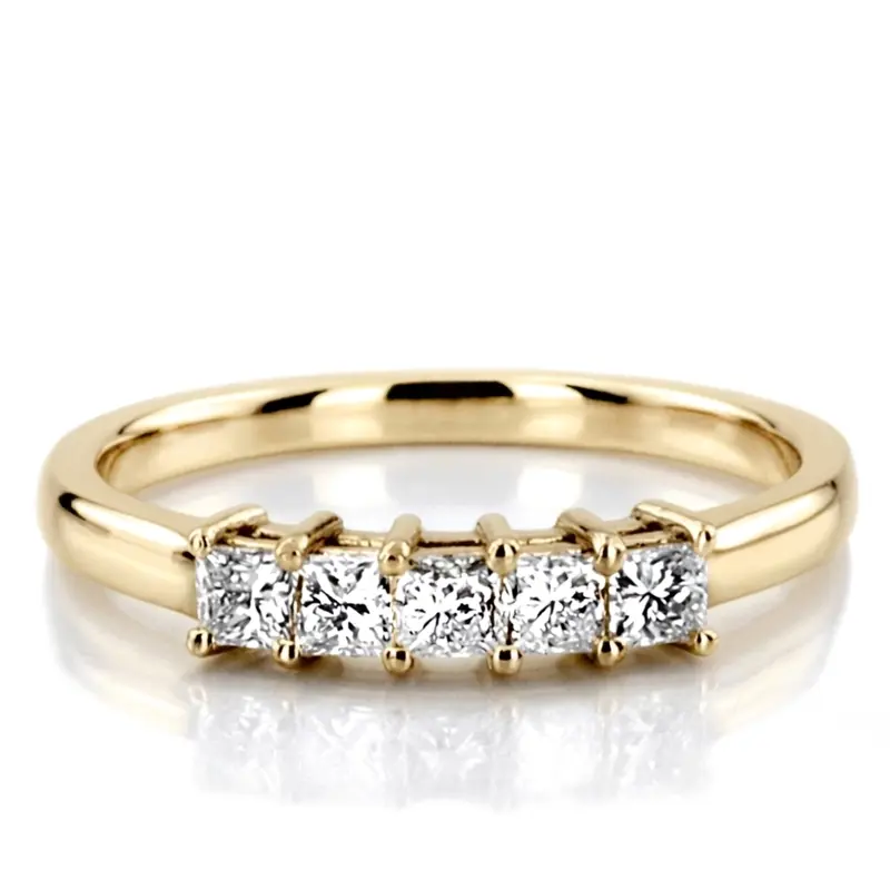 14K white gold Traditional Basket Setting Princess Cut Woman Diamond Ring (3/4 ct. tw.) - alternate view 2