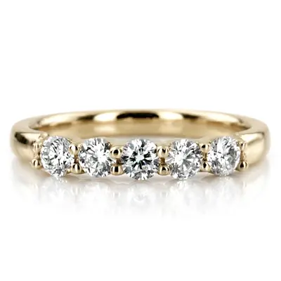 14K white gold Classic 5 Stone Closed Basket Anniversary Band (1/2ct. tw.) - alternate view 2 thumbnail