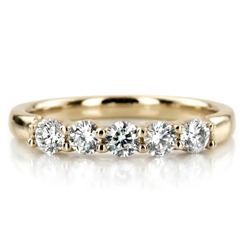 14K white gold Classic 5 Stone Closed Basket Anniversary Band (1/2ct. tw.) - alternate view 2