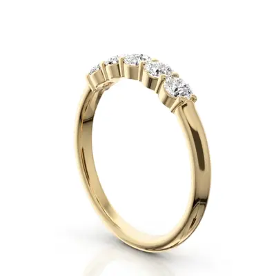 14K white gold Classic 5 Stone Closed Basket Anniversary Band (1/2ct. tw.) - alternate view 5 thumbnail