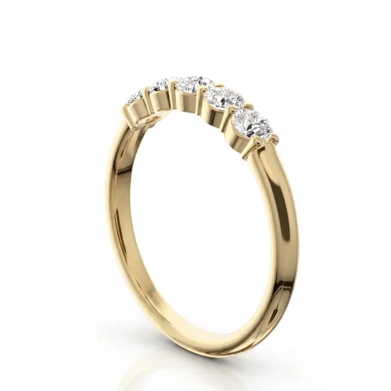 14K white gold Classic 5 Stone Closed Basket Anniversary Band (1/2ct. tw.) - alternate view 5