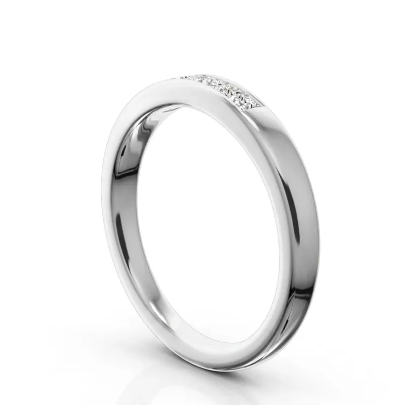14K white gold Channel Set 5 Stone Princes Cut Diamond Anniversary Band (1/4 ct. tw.) - alternate view 3