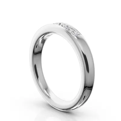 14K white gold Classic 5 Stone Princes Cut Diamond Anniversary Band (1/2 ct. tw.) - alternate view 3 thumbnail