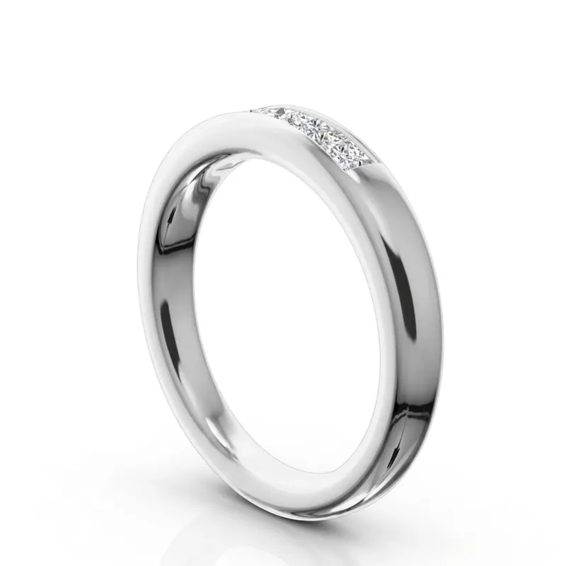 14K white gold Classic 5 Stone Princes Cut Diamond Anniversary Band (1/2 ct. tw.) - alternate view 3