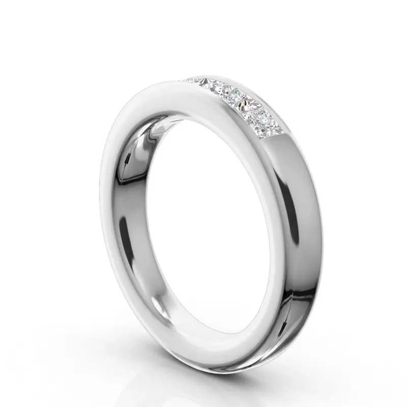 14K white gold Classic 5 Stone Princes Cut Diamond Anniversary Band (1 ct. tw.) - alternate view 4