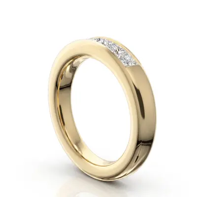 14K white gold Classic 5 Stone Princes Cut Diamond Anniversary Band (1 ct. tw.) - alternate view 3 thumbnail