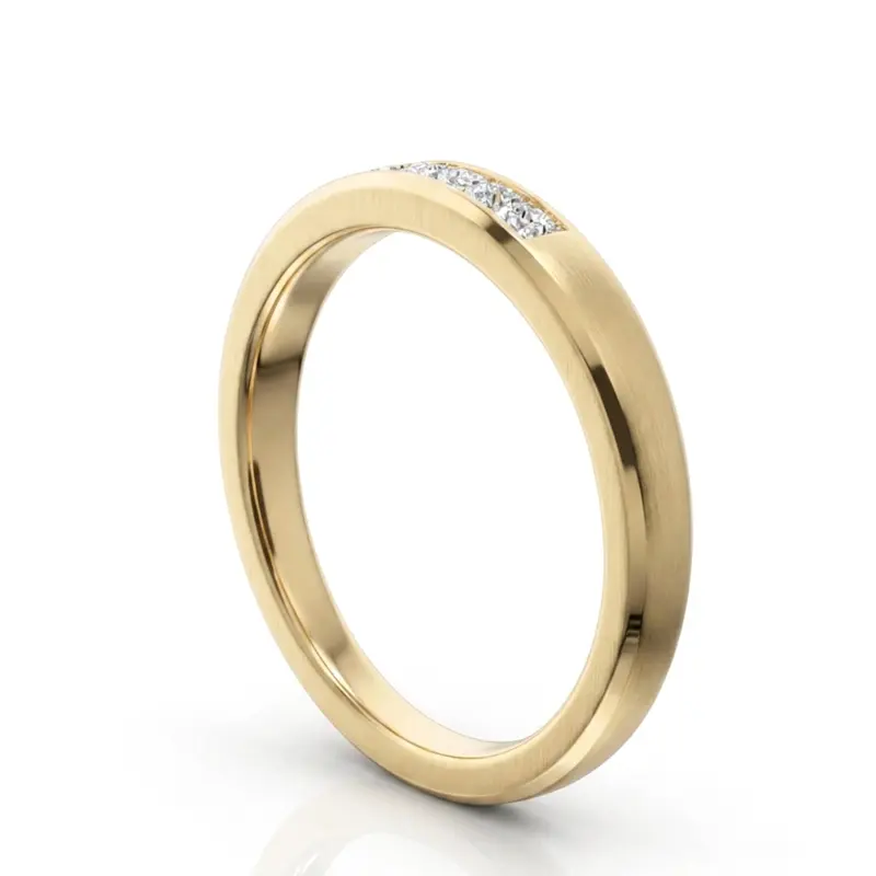 14K white gold Channel Set 5 Stone Princes Cut Diamond Anniversary Band (1/4 ct. tw.) - alternate view 4