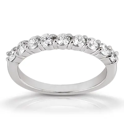 14K white gold 9 Stone Shared Prong Woman Diamond Ring (1 1/3 ct. tw.) - main view thumbnail