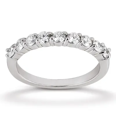 14K white gold 9 Stone Shared Prong Woman Diamond Ring (7/8 ct. tw.) - main view thumbnail