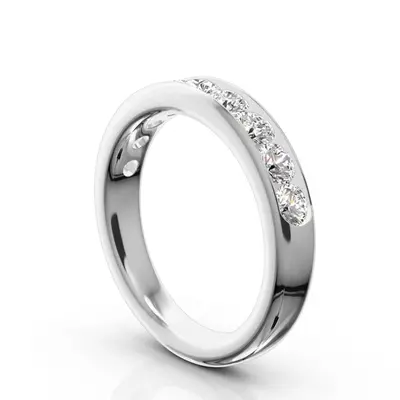 14K white gold Brilliant Round 9 Stone Channel Set Diamond Anniversary Ring (1.00 ct. tw.) - alternate view 6 thumbnail