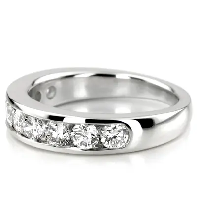 14K white gold Brilliant Round 9 Stone Channel Set Diamond Anniversary Ring (1.00 ct. tw.) - alternate view 3 thumbnail