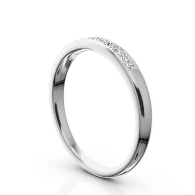 14K white gold Channel Set Nine Stone Princess Cut Diamond Anniversary Band (1/4 ct. tw.) - alternate view 3 thumbnail