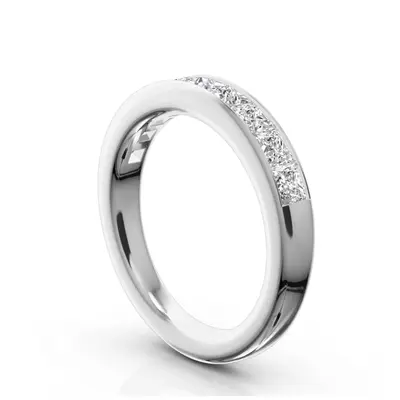 14K white gold Elegant 9 Stone Princess Cut Diamond Anniversary Band (1.25ct. tw.) - alternate view 6 thumbnail