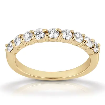 14K white gold 9 Stone Shared Prong Woman Diamond Ring (1/2 ct. tw.) - alternate view 2 thumbnail