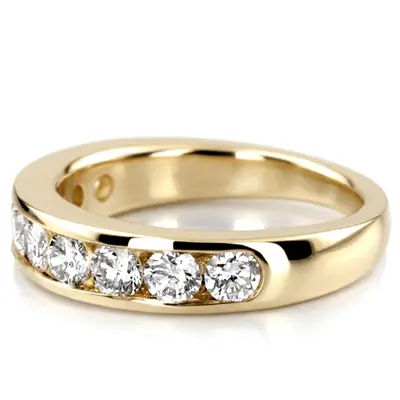 14K white gold Brilliant Round 9 Stone Channel Set Diamond Anniversary Ring (1.00 ct. tw.) - alternate view 4 thumbnail