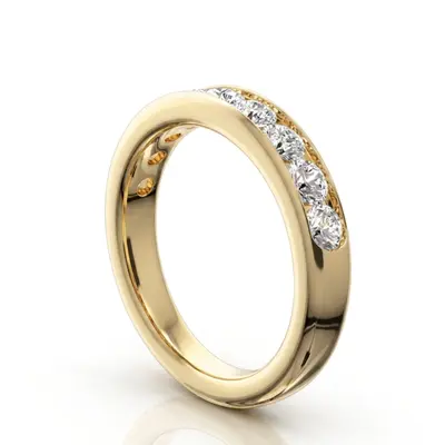14K white gold Brilliant Round 9 Stone Channel Set Diamond Anniversary Ring (1.00 ct. tw.) - alternate view 5 thumbnail