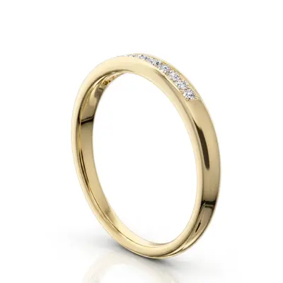 14K white gold Channel Set Nine Stone Princess Cut Diamond Anniversary Band (1/4 ct. tw.) - alternate view 4 thumbnail