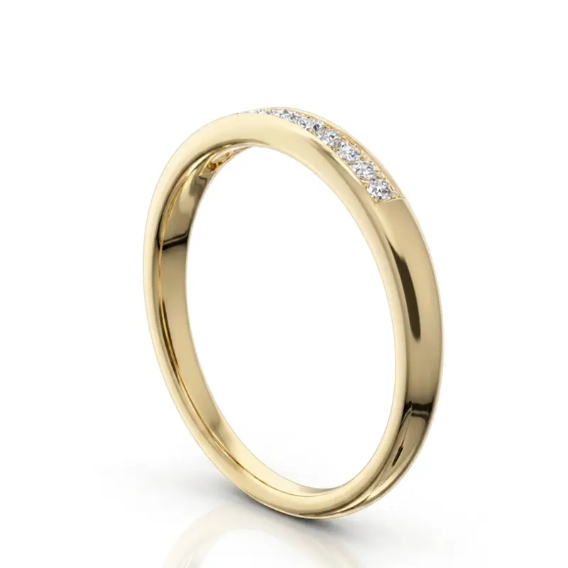 14K white gold Channel Set Nine Stone Princess Cut Diamond Anniversary Band (1/4 ct. tw.) - alternate view 4