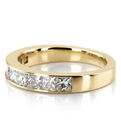 14K white gold Elegant 9 Stone Princess Cut Diamond Anniversary Band (1.25ct. tw.) - main view thumbnail