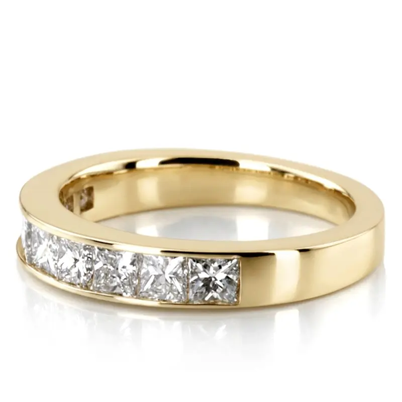 14K white gold Elegant 9 Stone Princess Cut Diamond Anniversary Band (1.25ct. tw.) - main view