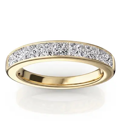 14K white gold Elegant 9 Stone Princess Cut Diamond Anniversary Band (1.25ct. tw.) - alternate view 4 thumbnail