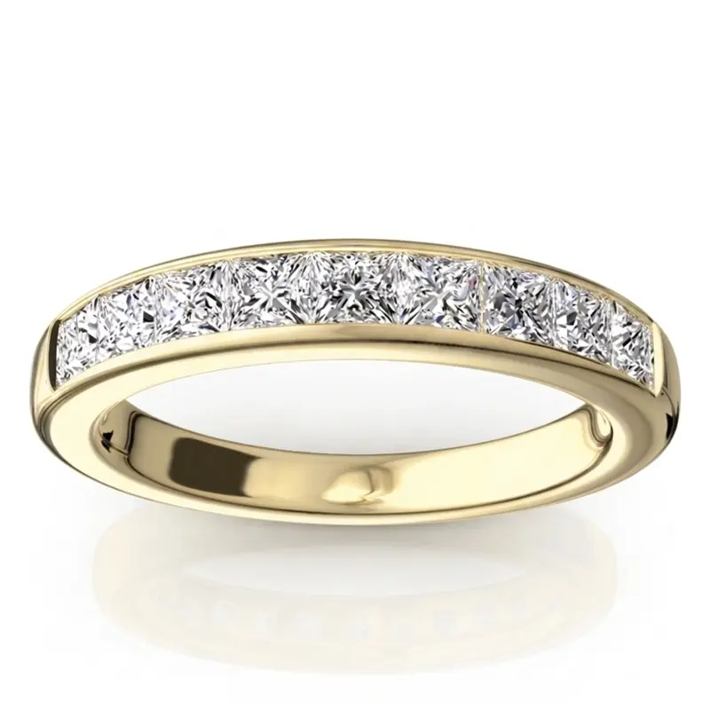 14K white gold Elegant 9 Stone Princes Cut Diamond Anniversary Band (1.00ct. tw.) - alternate view 2