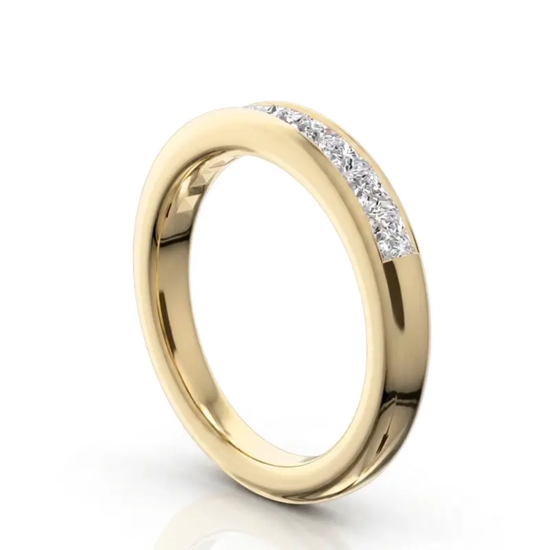 14K white gold Elegant 9 Stone Princes Cut Diamond Anniversary Band (1.00ct. tw.) - alternate view 3