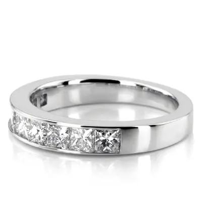 14K white gold Elegant 9 Stone Princess Cut Diamond Anniversary Band (1.25ct. tw.) - alternate view 2 thumbnail