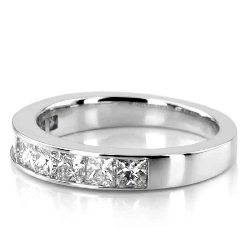 14K white gold Elegant 9 Stone Princess Cut Diamond Anniversary Band (1.25ct. tw.) - alternate view 2