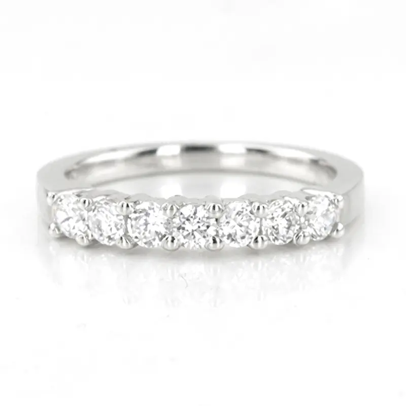 14K white gold 7 Stone Shared Prong Woman Diamond Ring (1/5 ct. tw.) - main view