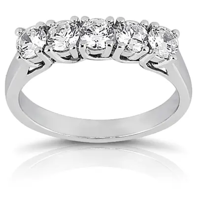 14K white gold 5 Stone Trellis Diamond Anniversary Ring (0.50 ct. tw.) - alternate view 4 thumbnail