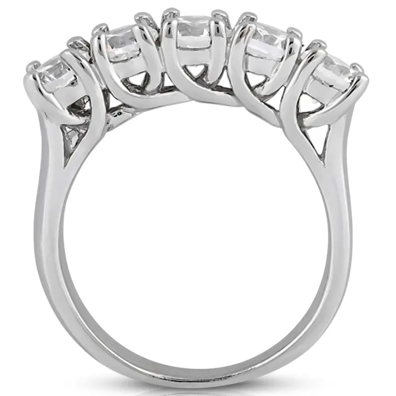 14K white gold 5 Stone Trellis Diamond Anniversary Ring (0.50 ct. tw.) - main view