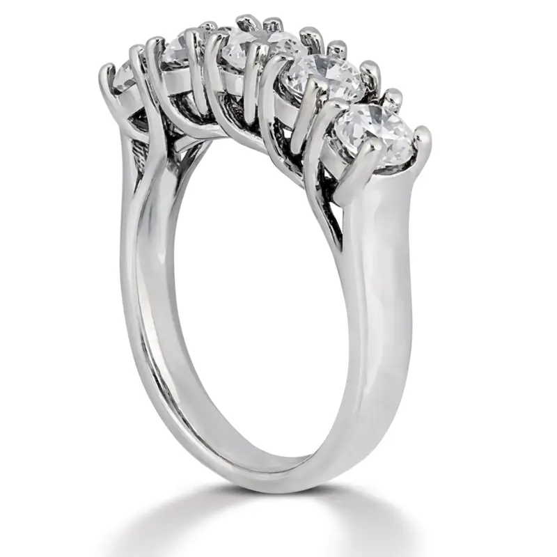 14K white gold 5 Stone Trellis Diamond Anniversary Ring (0.50 ct. tw.) - alternate view 2