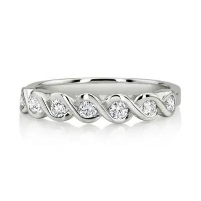 0.31 ct. Round Cut Bezel Set Diamond Wedding Band - view 1 of 6