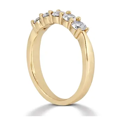 14K white gold 5 Stone Shared Prong Women Anniversary Ring (1/6 ct. tw.) - alternate view 5 thumbnail