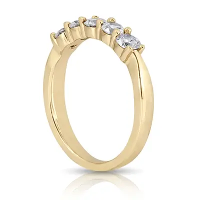 14K white gold 7 Stone Shared Prong Woman Diamond Ring (1/5 ct. tw.) - alternate view 4 thumbnail