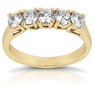 14K white gold 5 Stone Trellis Diamond Anniversary Ring (0.50 ct. tw.) - alternate view 5 thumbnail