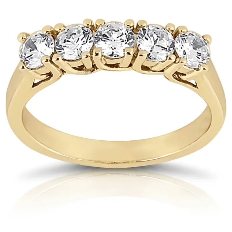 14K white gold 5 Stone Trellis Diamond Anniversary Ring (0.50 ct. tw.) - alternate view 5