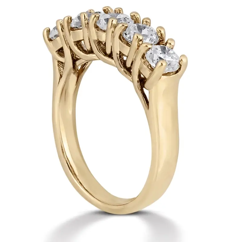14K white gold 5 Stone Trellis Diamond Anniversary Ring (0.50 ct. tw.) - alternate view 3