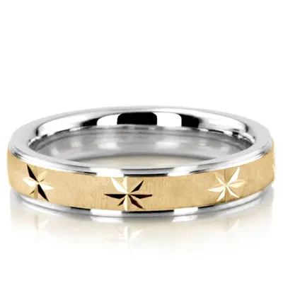 Step Edge Cross-satin Basic Design Wedding Ring alternate view