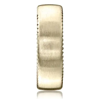 14K yellow gold 7.5mm. satin 7.5mm-Satin-Finished-Rivet-Coin-Edging-Band - alternate view 3 thumbnail